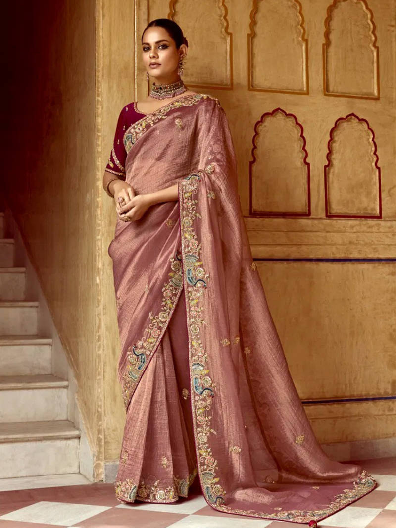 Elegant Designer Ethnic Royal Maroon Fancy Silk Saree