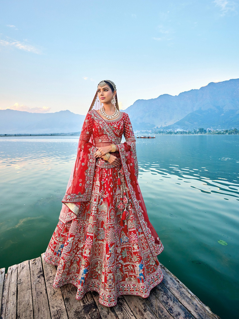 Wedding Wear Red Bridal Lehanga Set