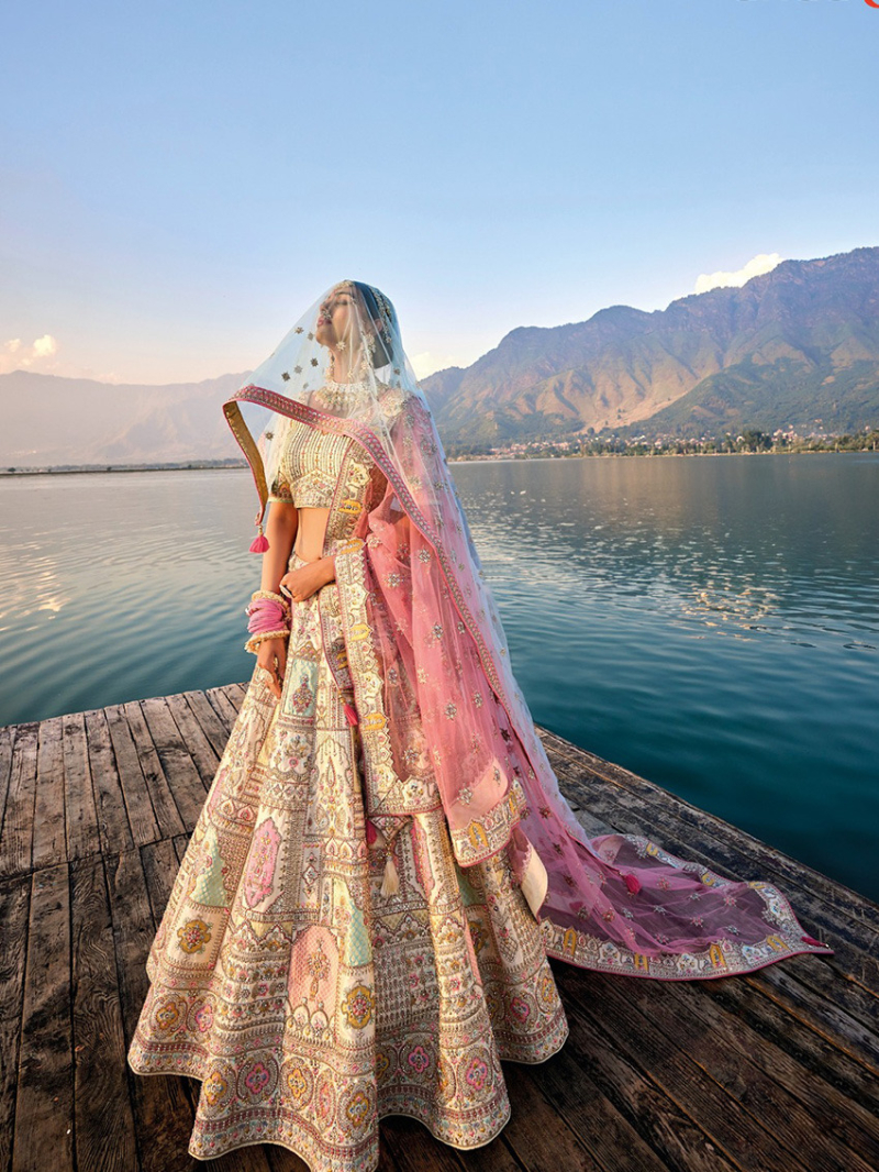 Bridal Off White Lehanga Set