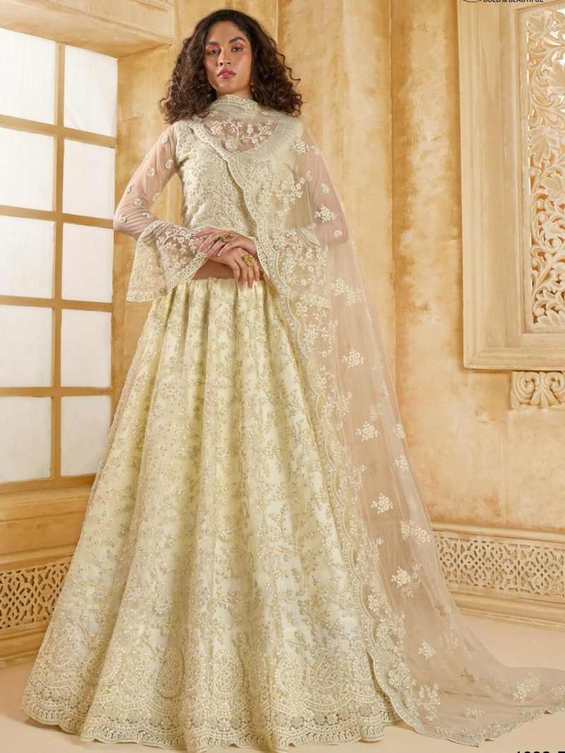 Authentic Elegant Bridal Wear Ivory Lehanga Suit