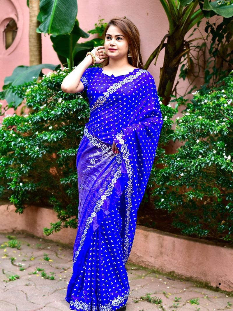 Ethnic Festive  Royal Blue Silk Saree