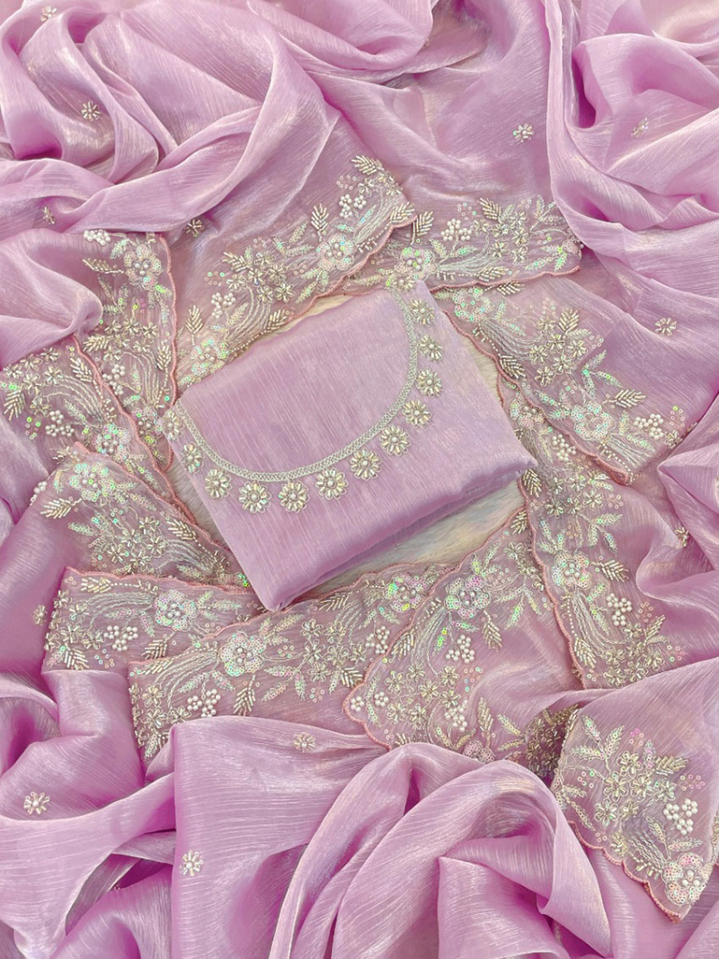 Ethnic Festive Soft Baby Pink shade Designer Saree
