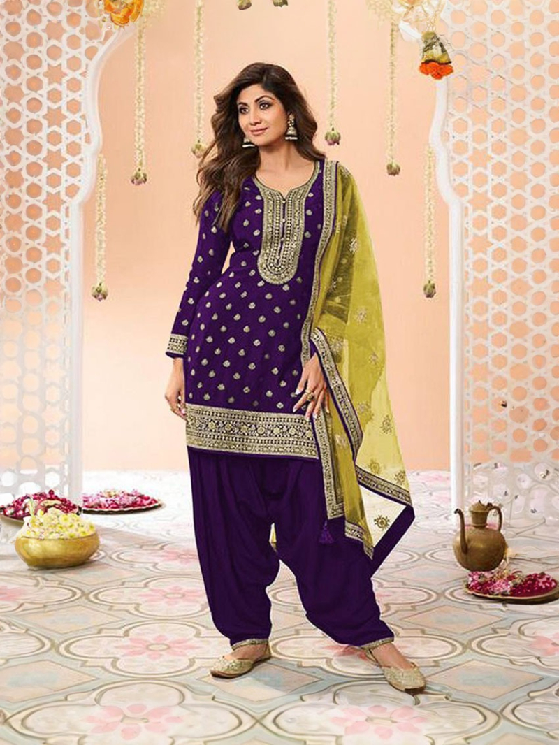 Ethnic Traditional Festive Deep Purple  Patiala Suit