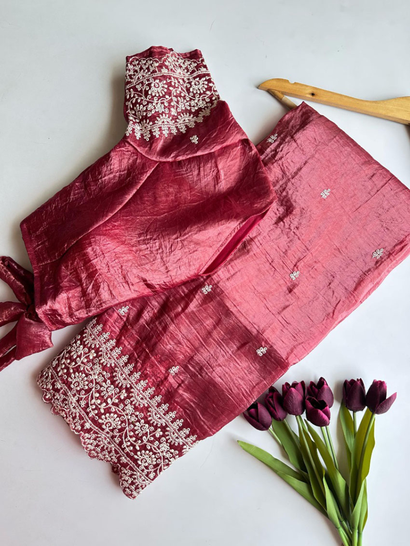 Authentic Ethnic Festive Rose Pink Pure Silk Saree