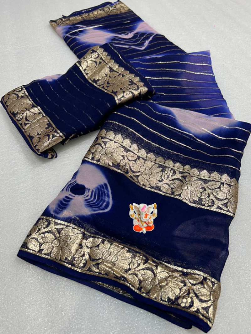 Elegant Badal Lining Batik Shibori Saree
