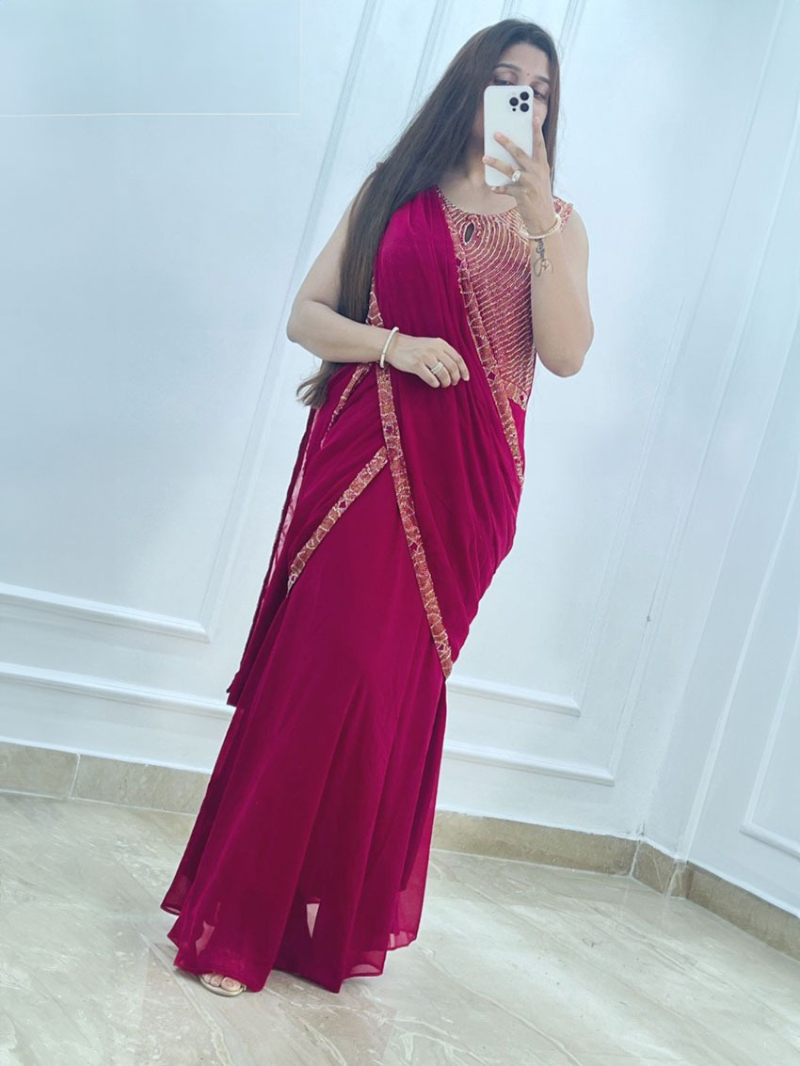 Elegant Traditional Rani Saree 