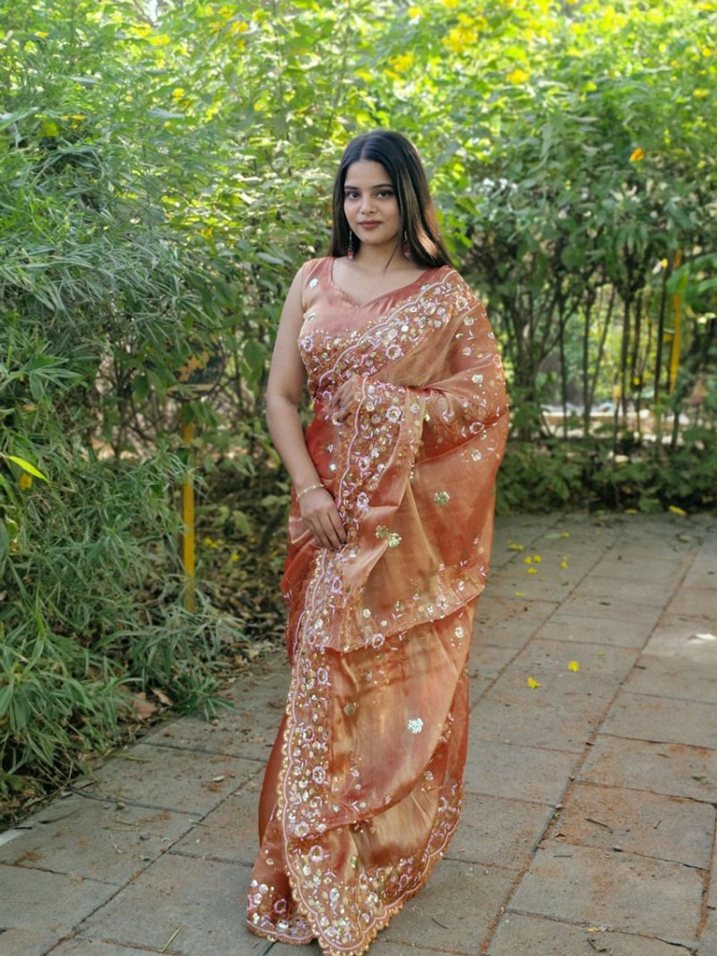 Authentic Dual Tone BarBari Silk Saree