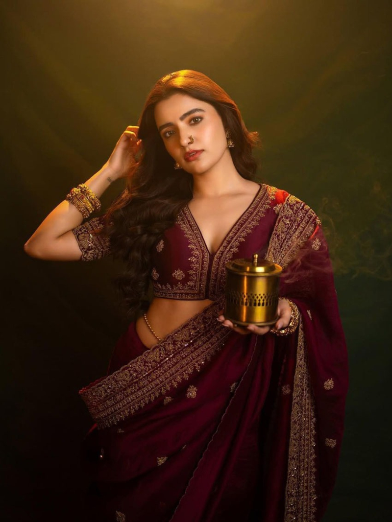 Elegant Festive Traditional Burgundy Pure Soft Silk Organza Saree