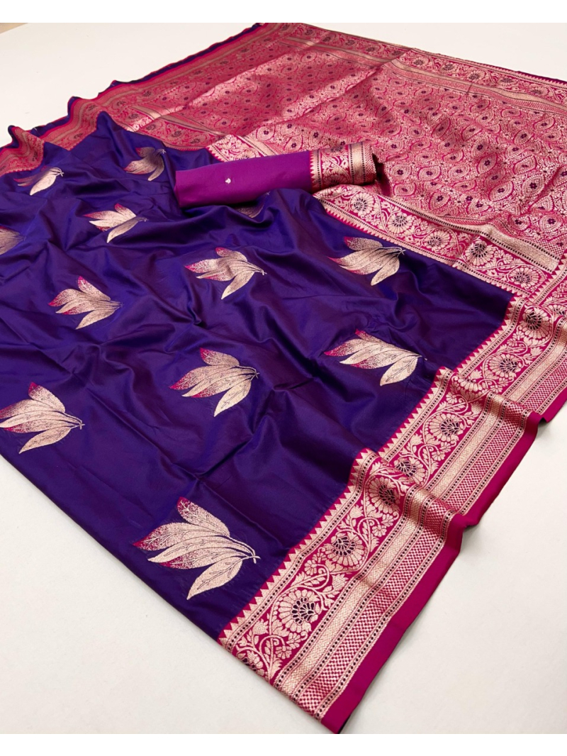 Ethnic Festive Royal Purple Paithani Silk Saree
