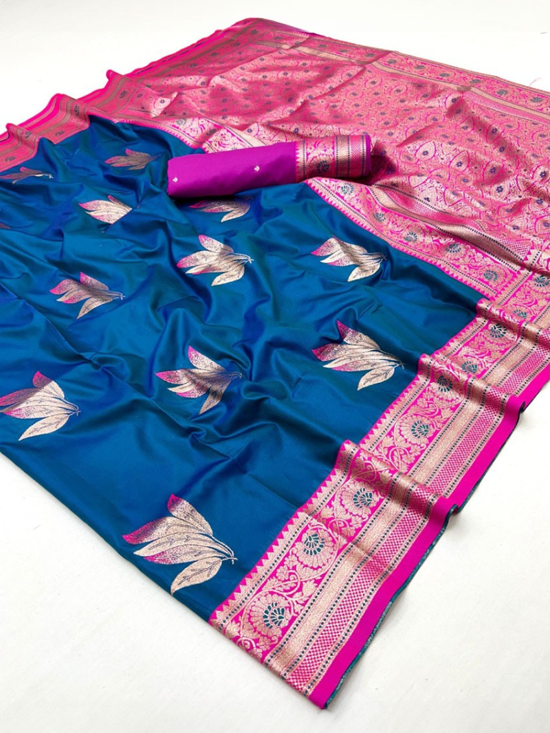 Ethnic Festive Royal Blue Paithani Silk Saree