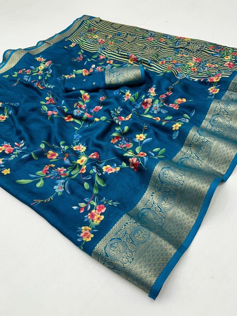 Authentic Festive Royal Blue Soft Moss Mellow Saree