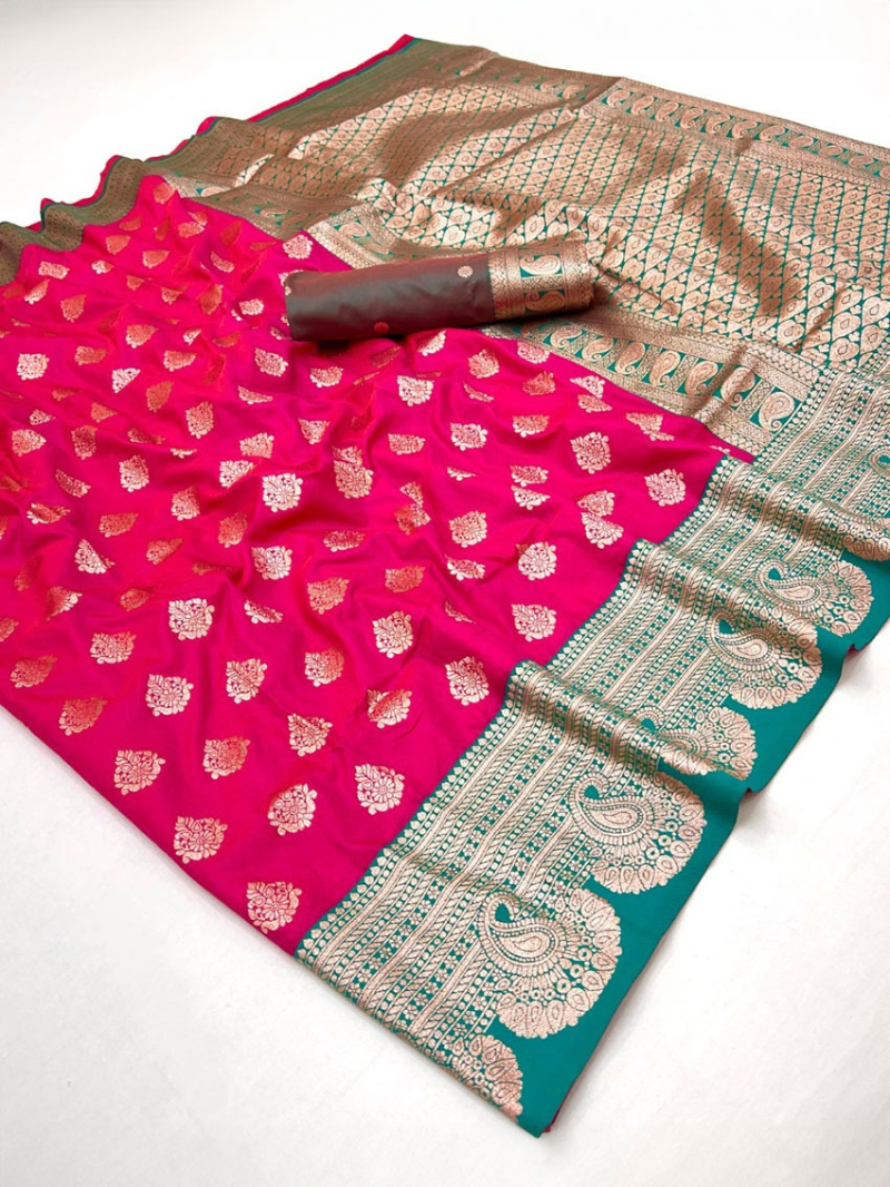 Elegant Authentic Festive Fuchsia Pink Paithani Silk Saree