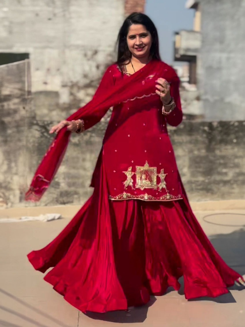 Elegant Natural Crepe Silk Lehanga Suit