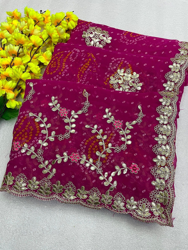  Soft Georgette Bandhej Saree
