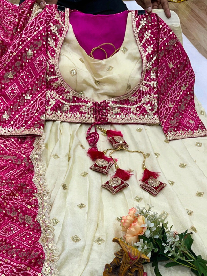 Chinnon Silk Embroidered Lehanga Choli