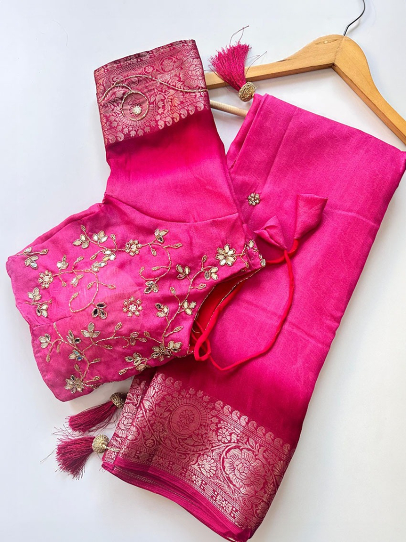 Premium Moss Silk Saree