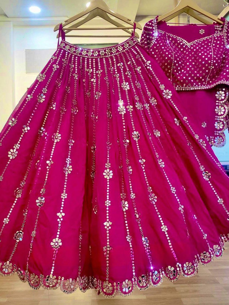 Designer Elegant Ethnic Rani Pink Lehanga Suit