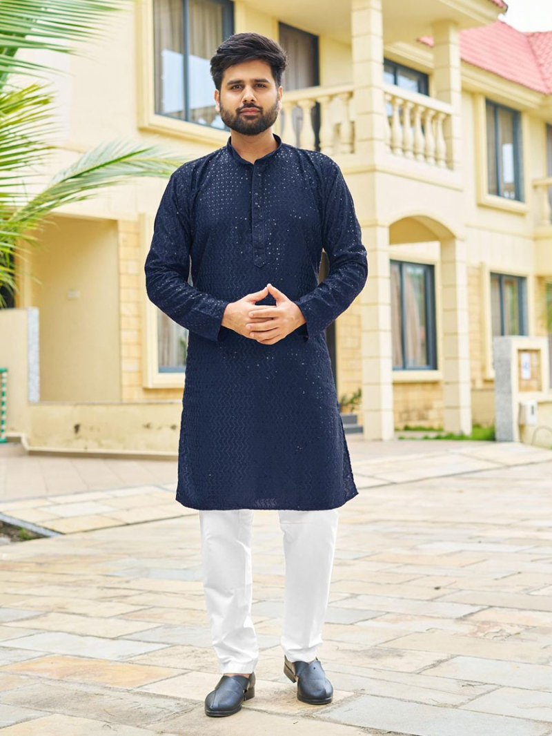 Elegant Ethnic Festive Traditional Rayon Kurta Pajama Set