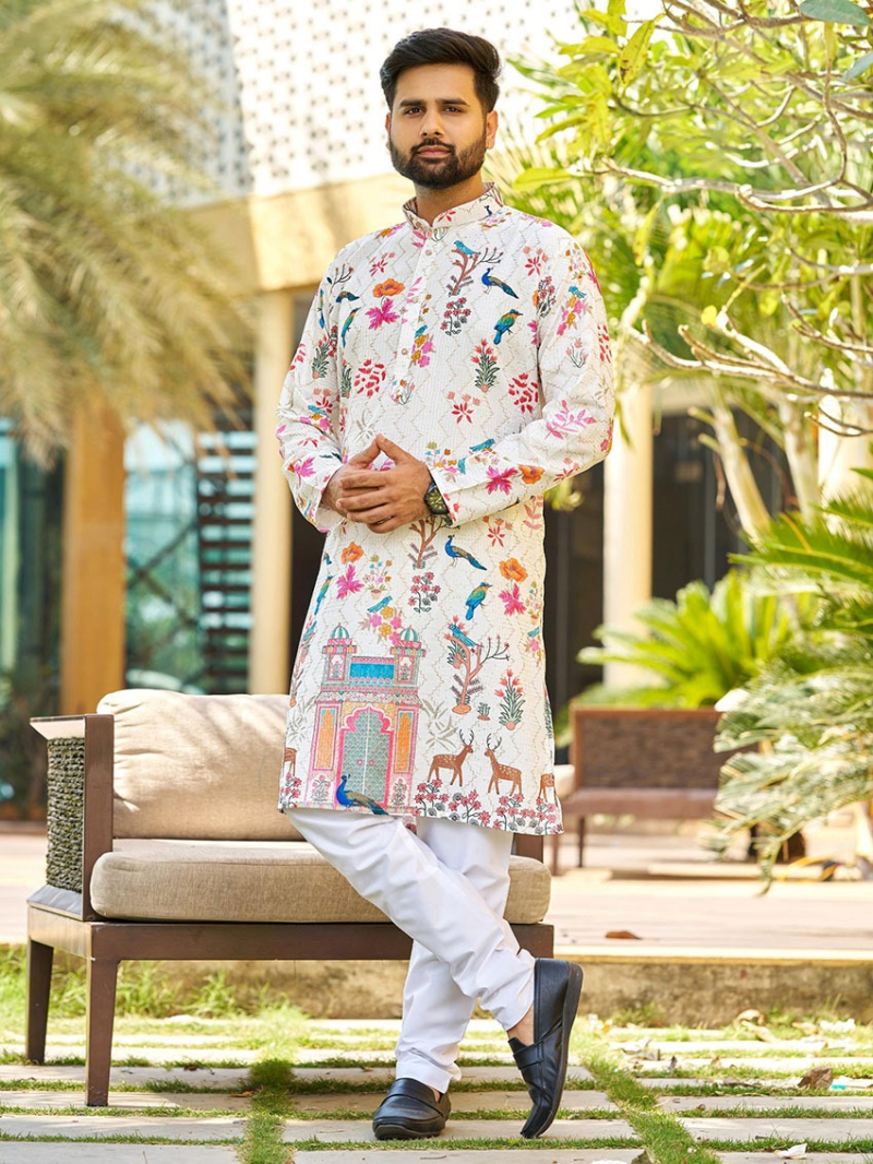 Elegant Ethnic Traditional Rayon Kurta Pajama Set