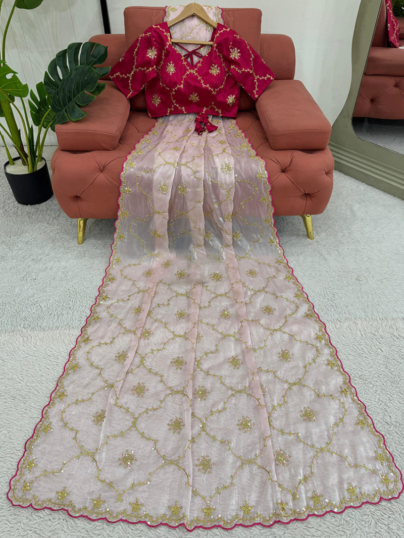 Festive Traditional Ethnic Jimmy Choo Silk Saree