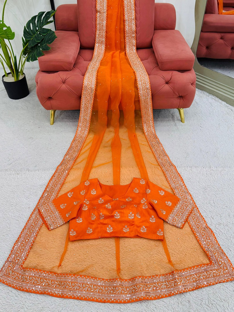 Traditional Ethnic Elegant Festive Organza Silk Saree