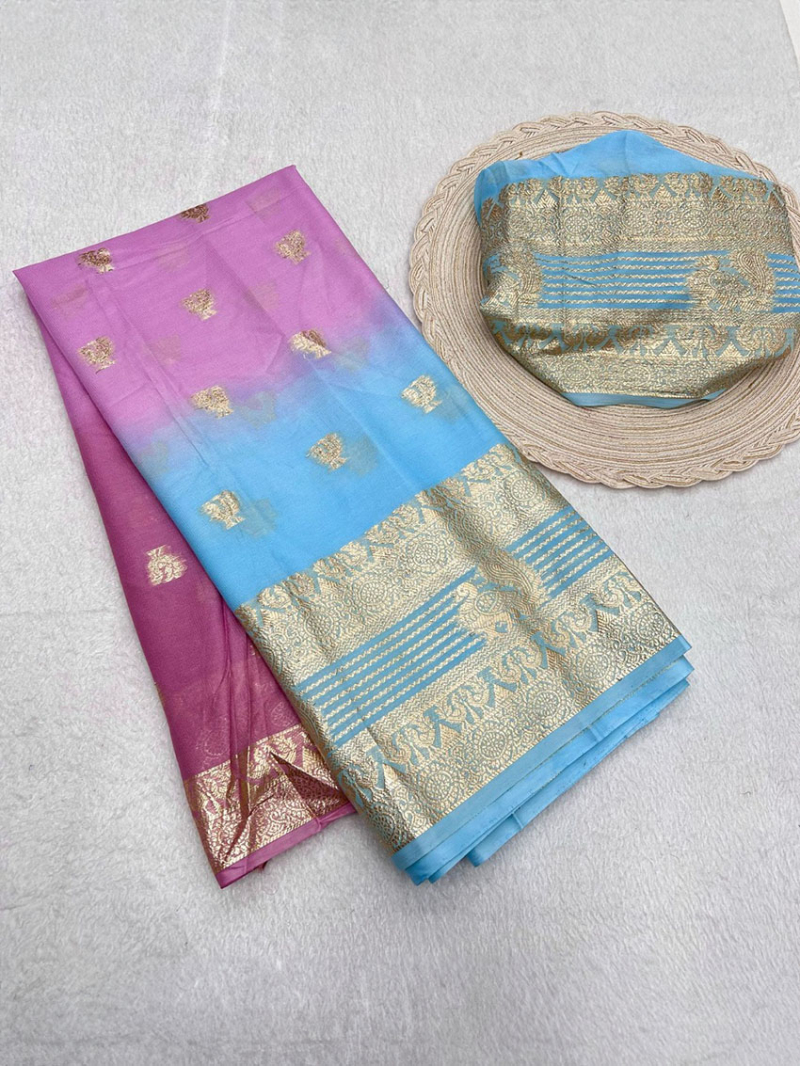 Ethnic Traditional Pink Pure Viscose Georgette Saree