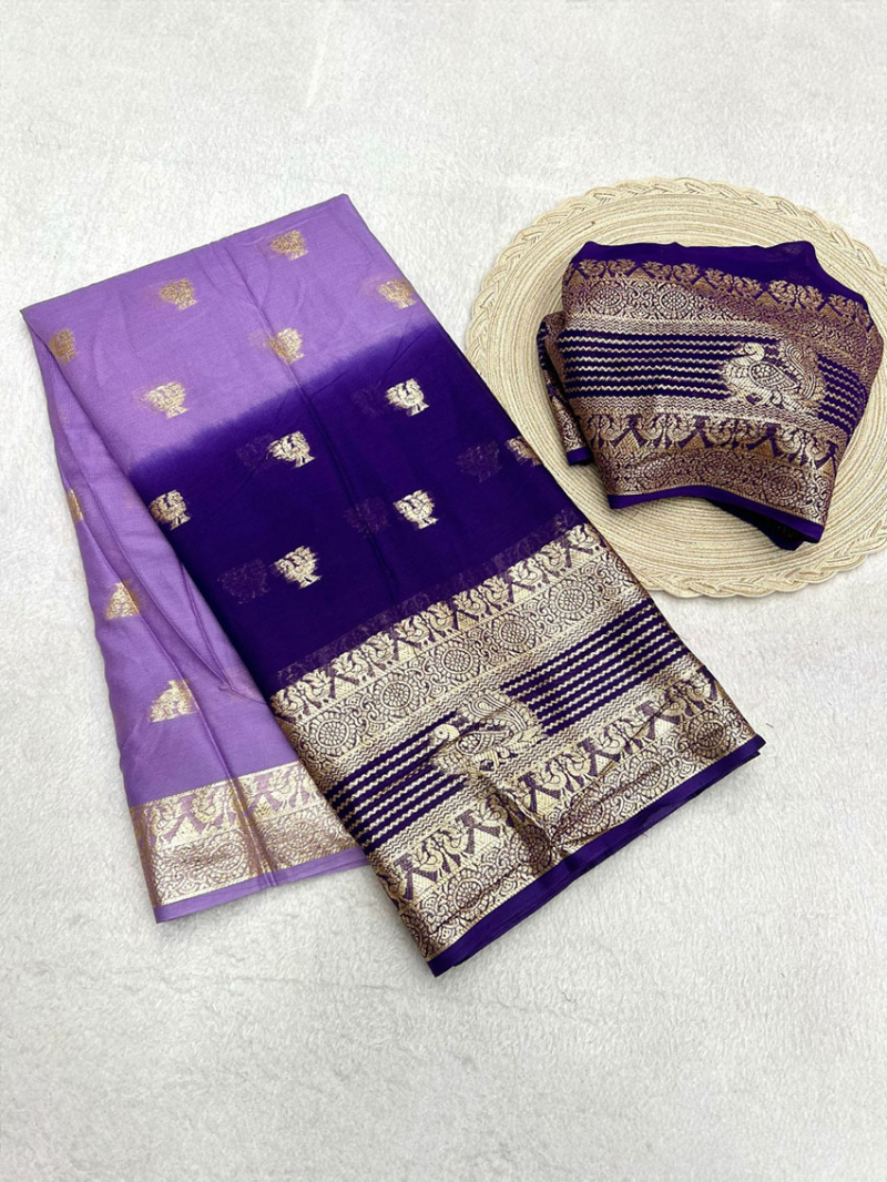 Ethnic Traditional Purple Pure Viscose Georgette Saree