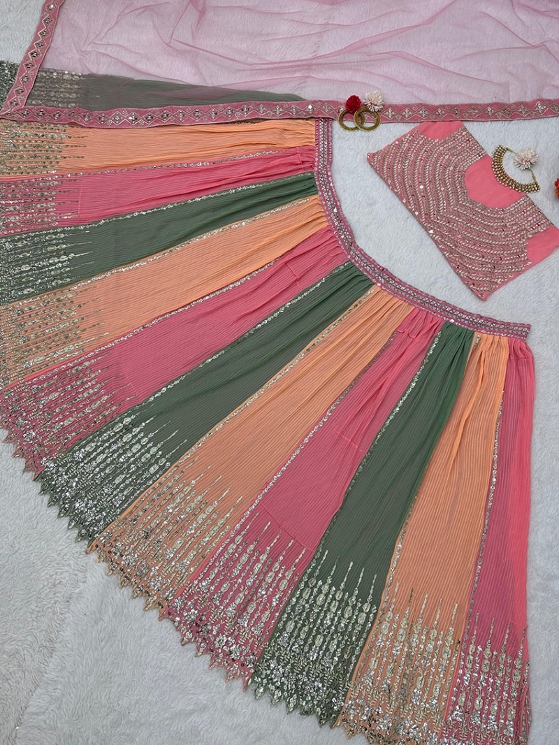 Designer Elegant Ethnic Multicolor Georgette Lehanga Suit