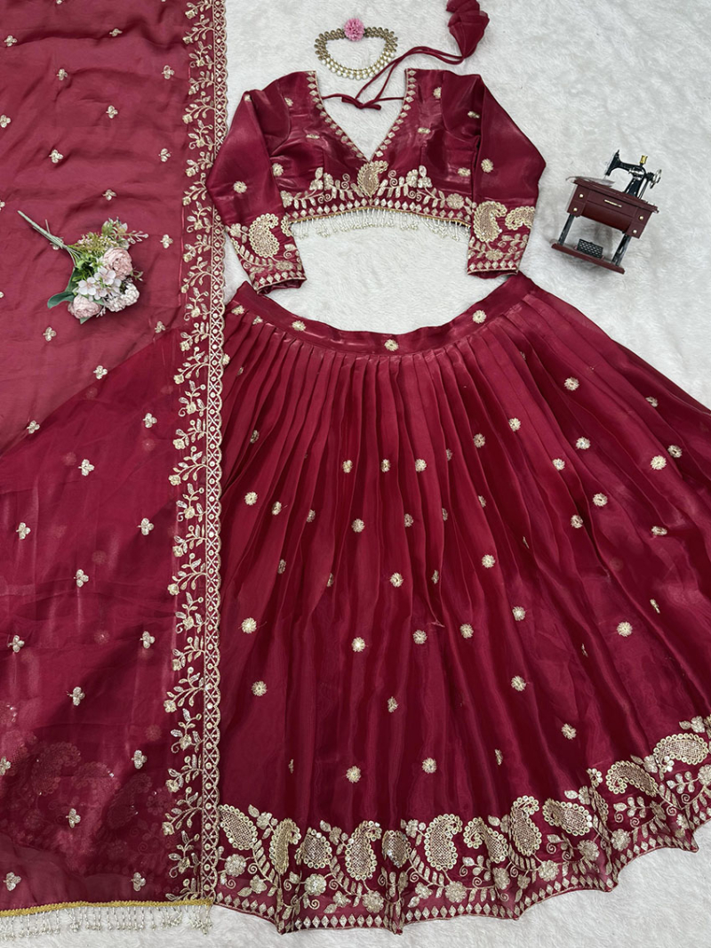Authentic Ethnic Elegant Maroon Jimmy Choo Lehanga Suit