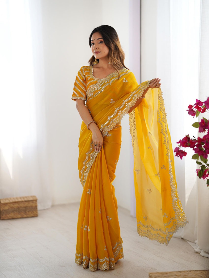 Traditional Ethnic Festive Jimmy Choo Silk Saree