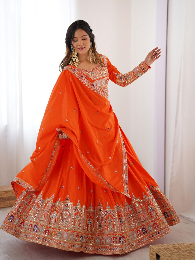 Designer Ethnic Festive  Crepe Silk Lehanga Suit