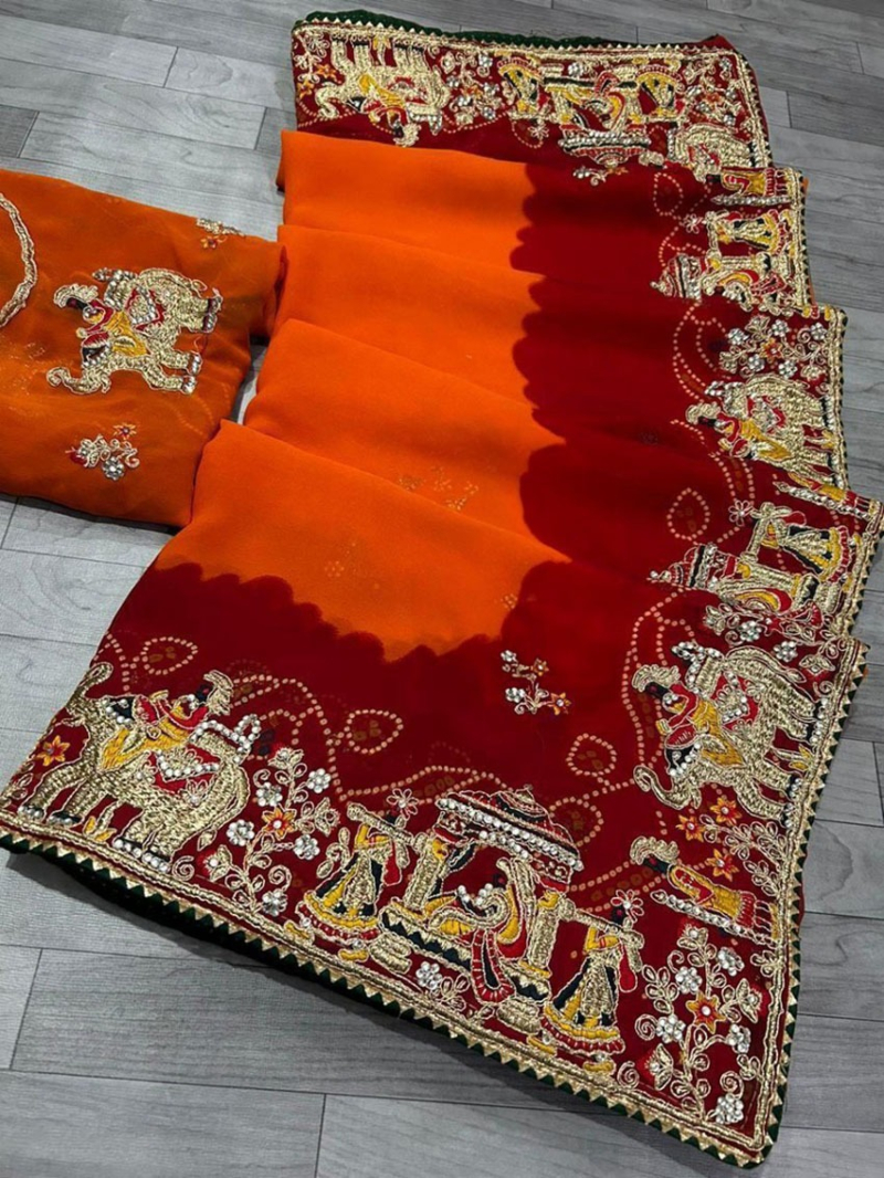 Padding Georgette Beautiful saree