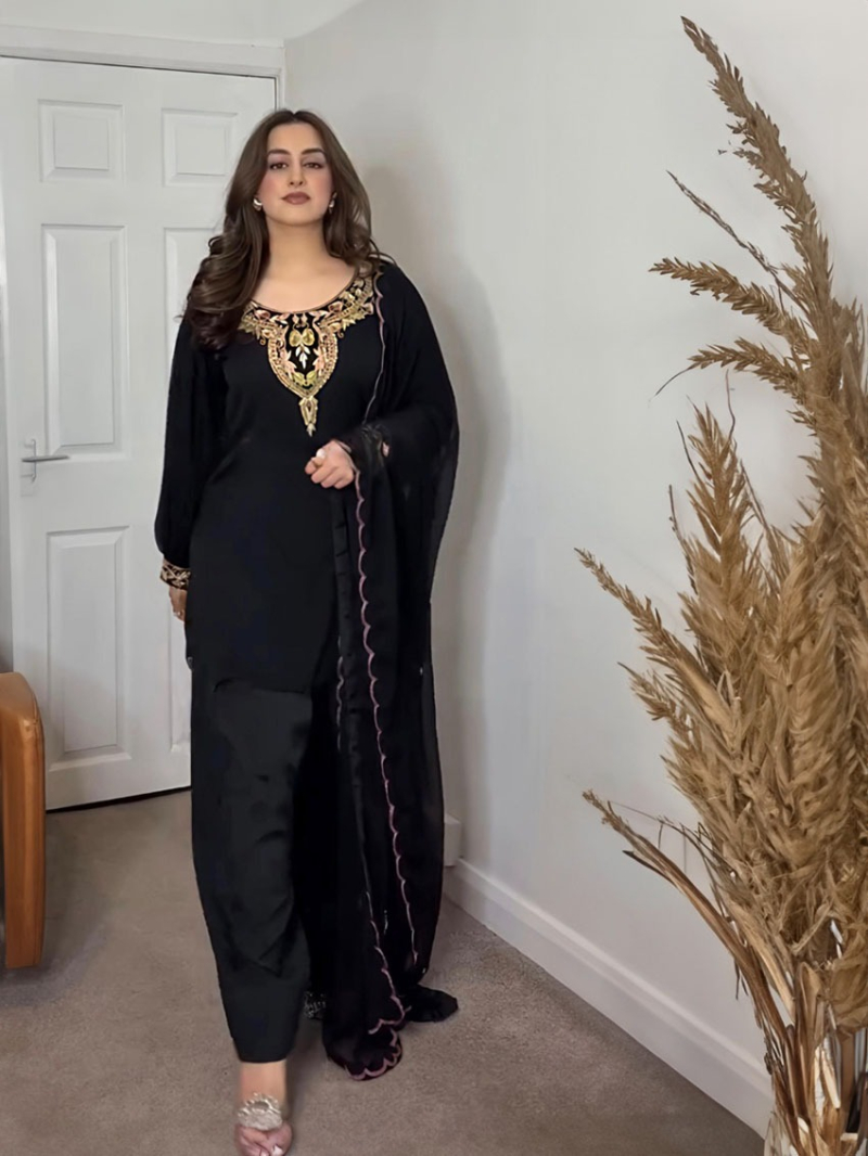 Traditional Festive Ethnic Black Sharara plazo Suit