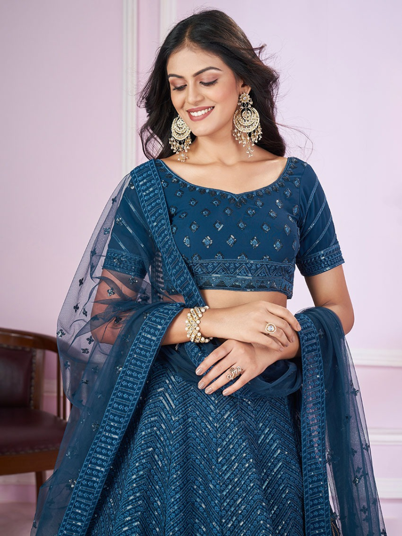 Designer Ethnic Festive Traditional Rama Georgette Lehanga Suit