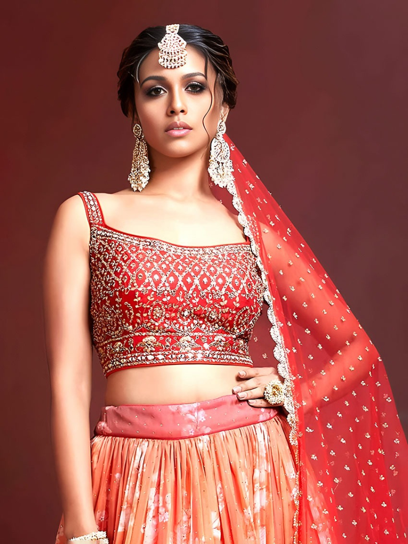 Authentic Ethnic Festive Traditional Organza Silk Lehanga Suit