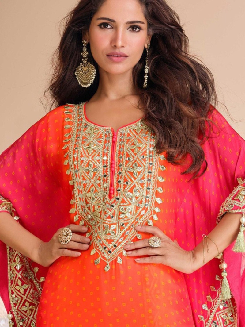 Beautiful Kaftan Set in Viscos Crepe & Organza Silk