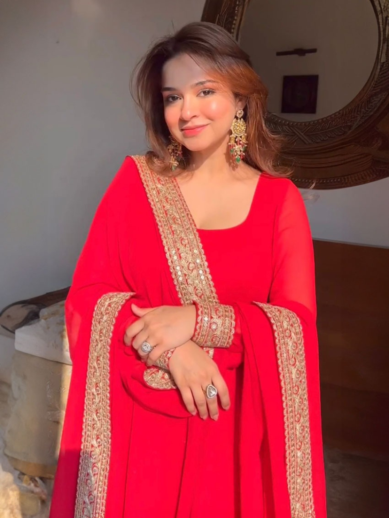 Traditional Festive Ethnic Elegant Red Georgette Anarkali Suit