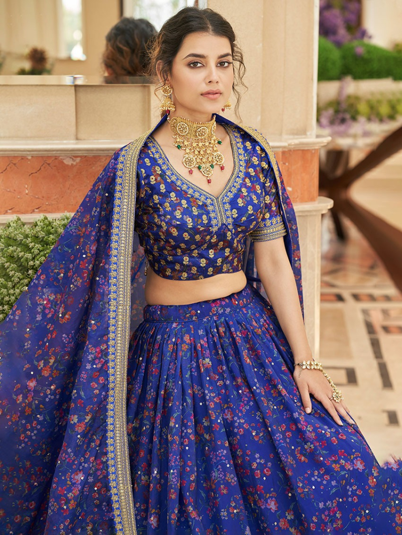 Authentic Traditional Elegant Ethnic Organza & Art Silk  Lehanga Suit