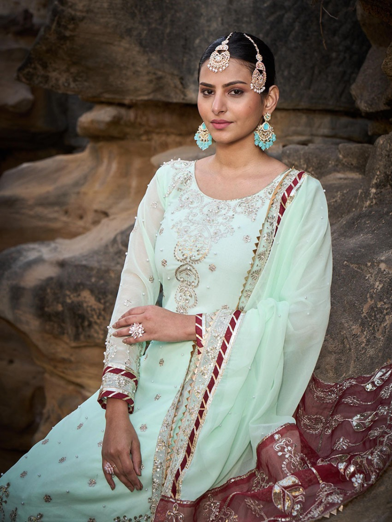 Designer Elegant Traditional Ethnic Georgette Sharara Suit