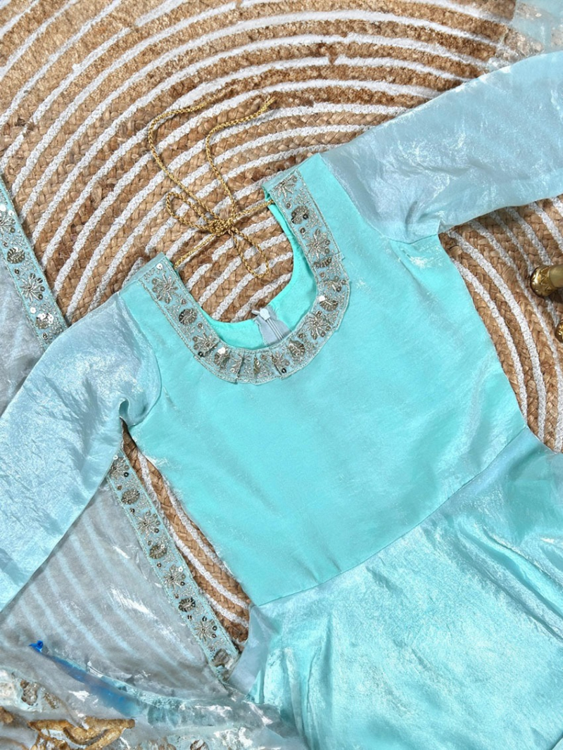 Elegant Traditional Aqua Blue Kids Suit