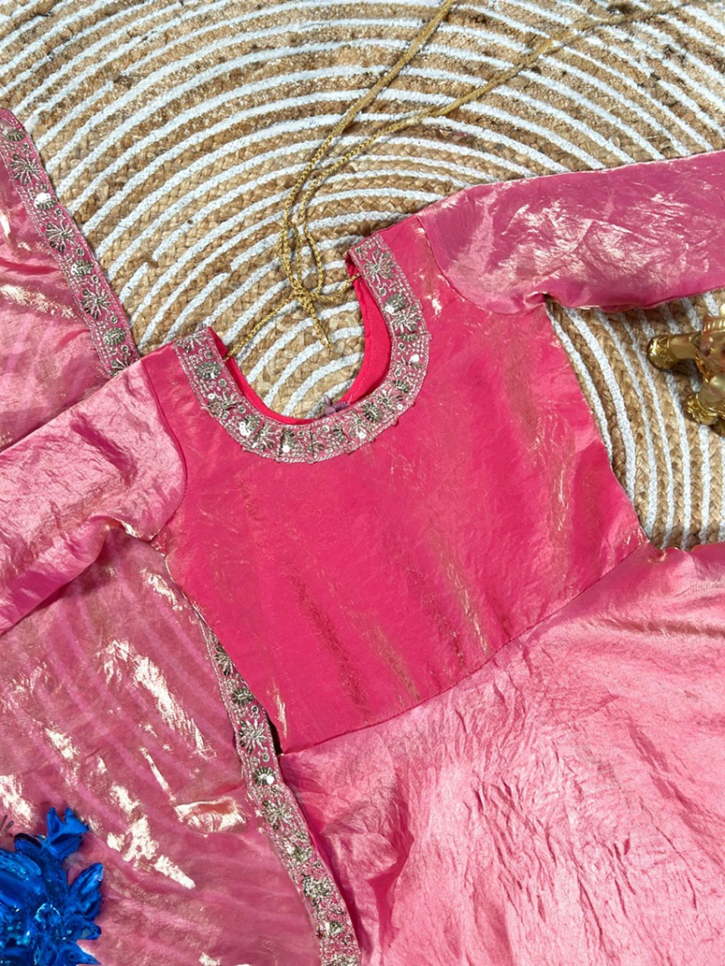Ethnic Elegant Pink Kids Anarkali Suit