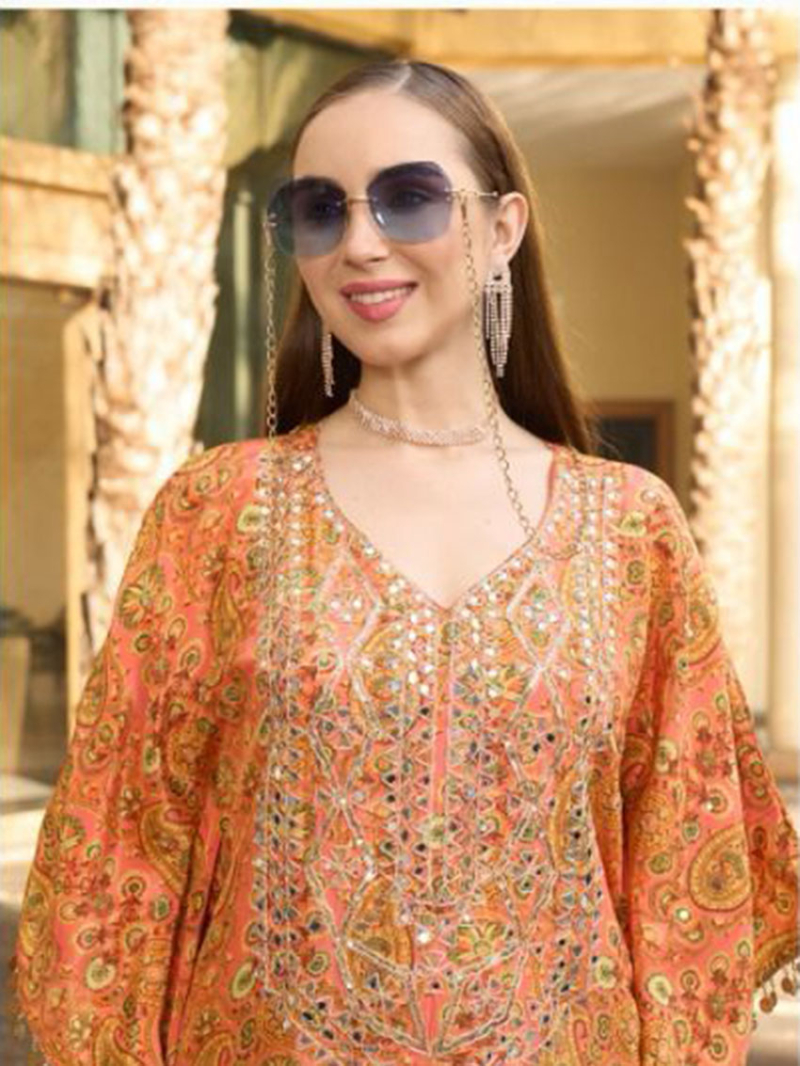 Pure Premium Crepe  Silk Kaftan