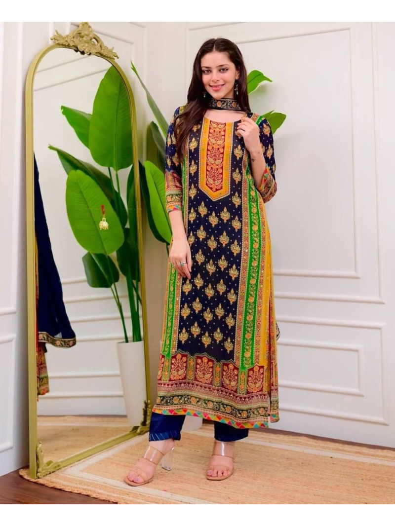 Ethnic Festive Traditional  Digital Print Straight Suit