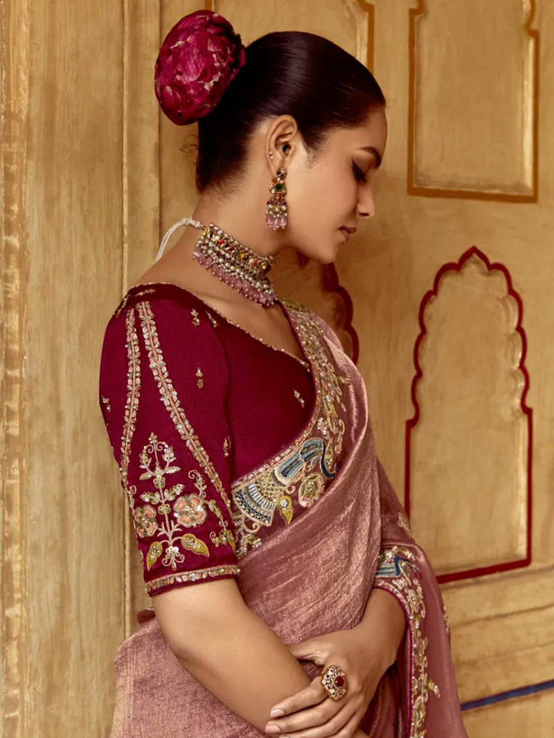 Elegant Designer Ethnic Royal Maroon Fancy Silk Saree