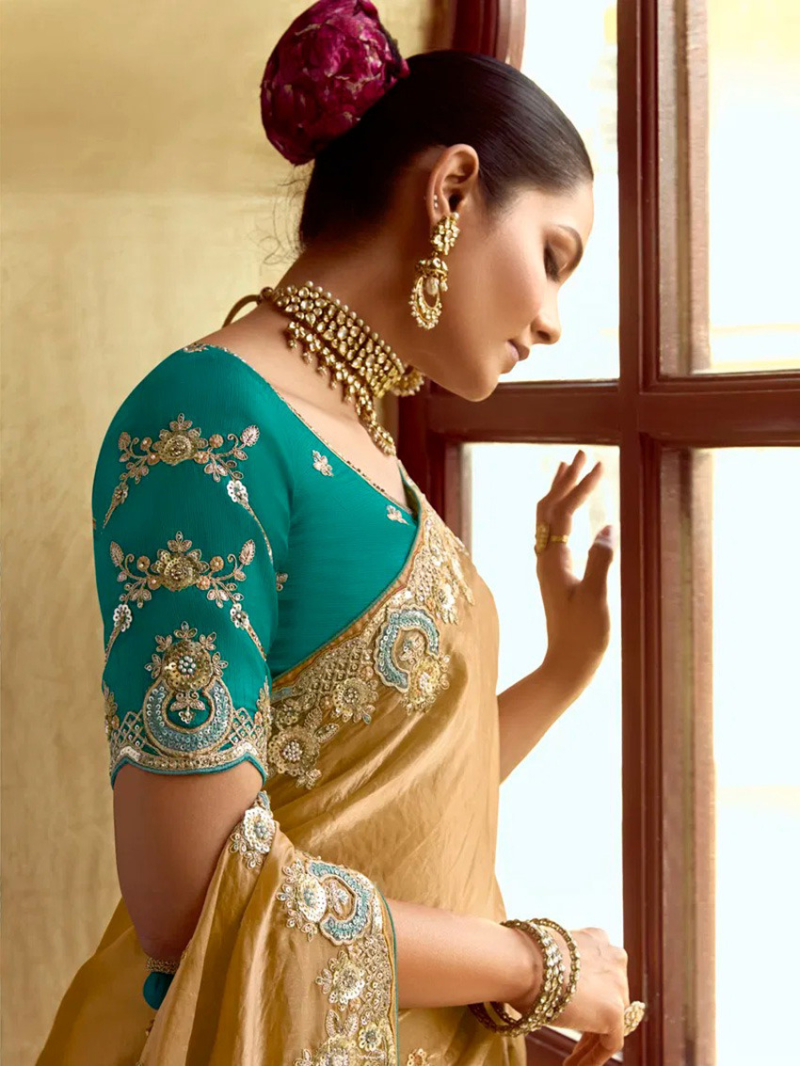 Elegant Designer Mustard Fancy Silk Saree