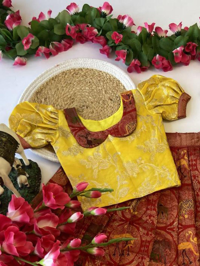Festive Wear Heavy Banarasi Silk Red  Kids Lehanga Suit