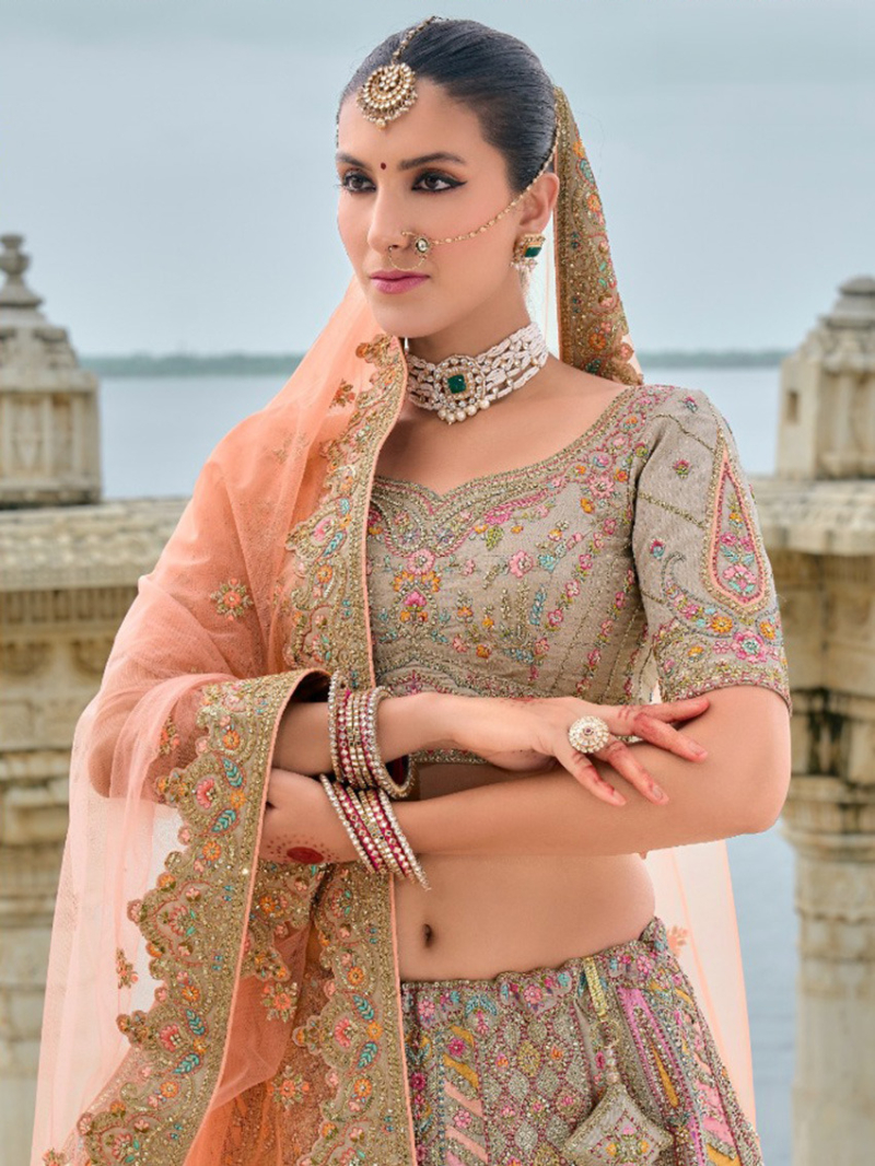 Authentic Beige Color Lehanga Set