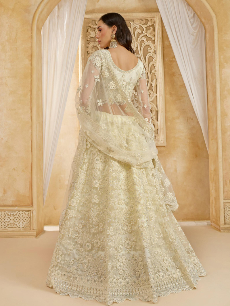 Authentic Elegant Ivory Bridal Wear Lehanga Suit