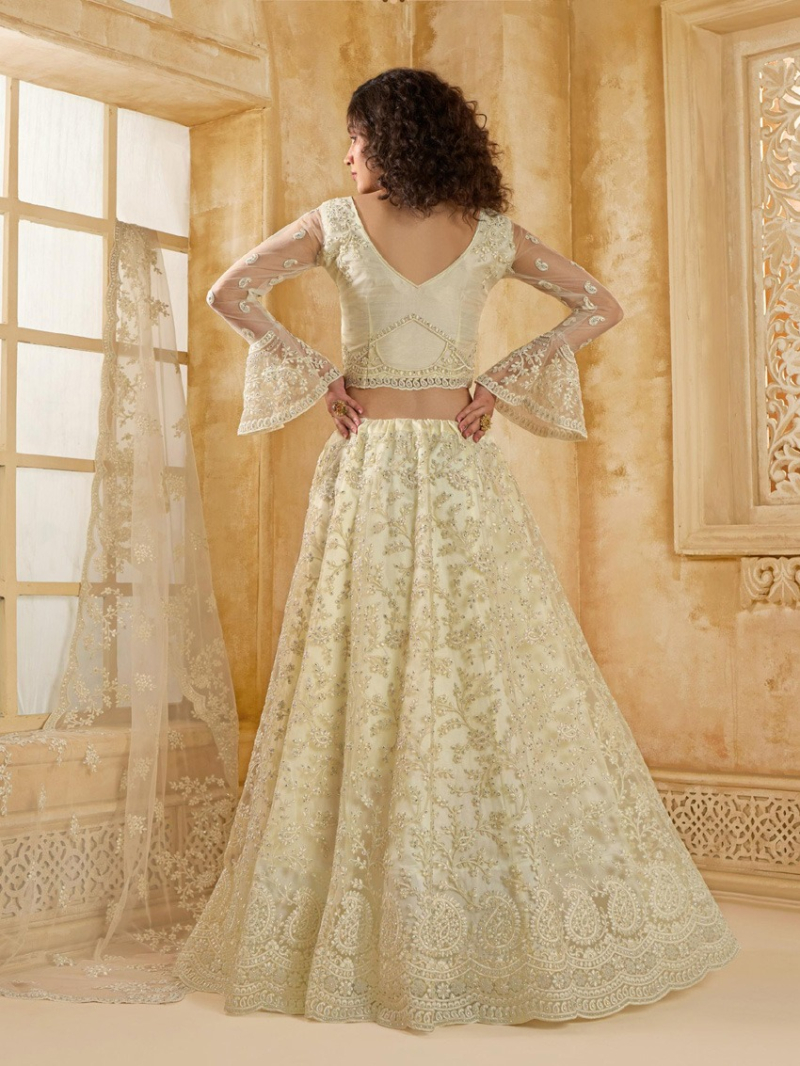 Authentic Elegant Bridal Wear Ivory Lehanga Suit