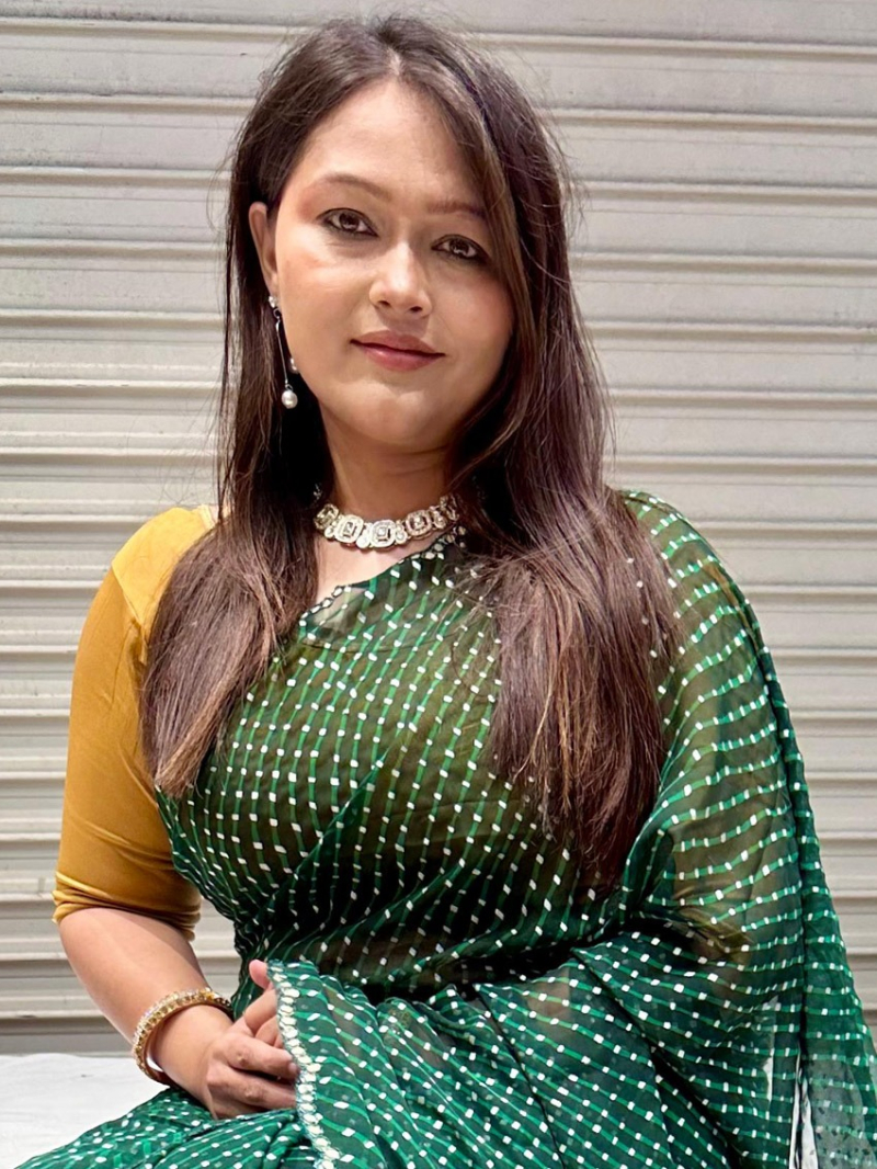 Elegant Ethnic Festive  Green Viscose Bandhani Saree